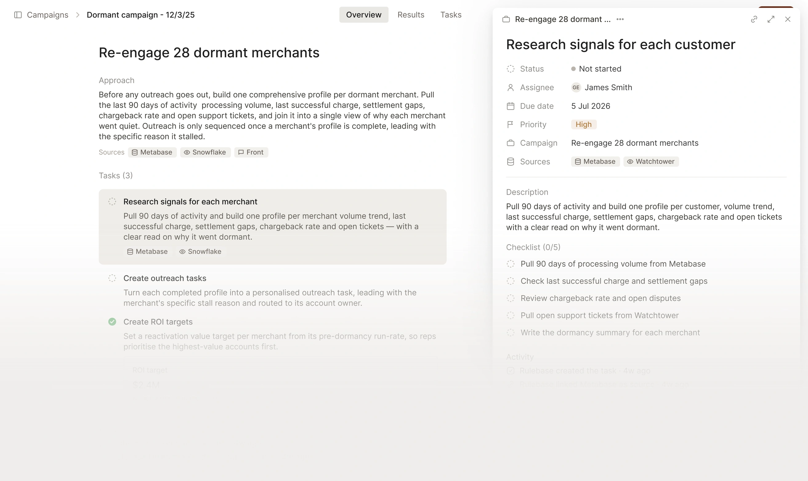 Rulebase dashboard