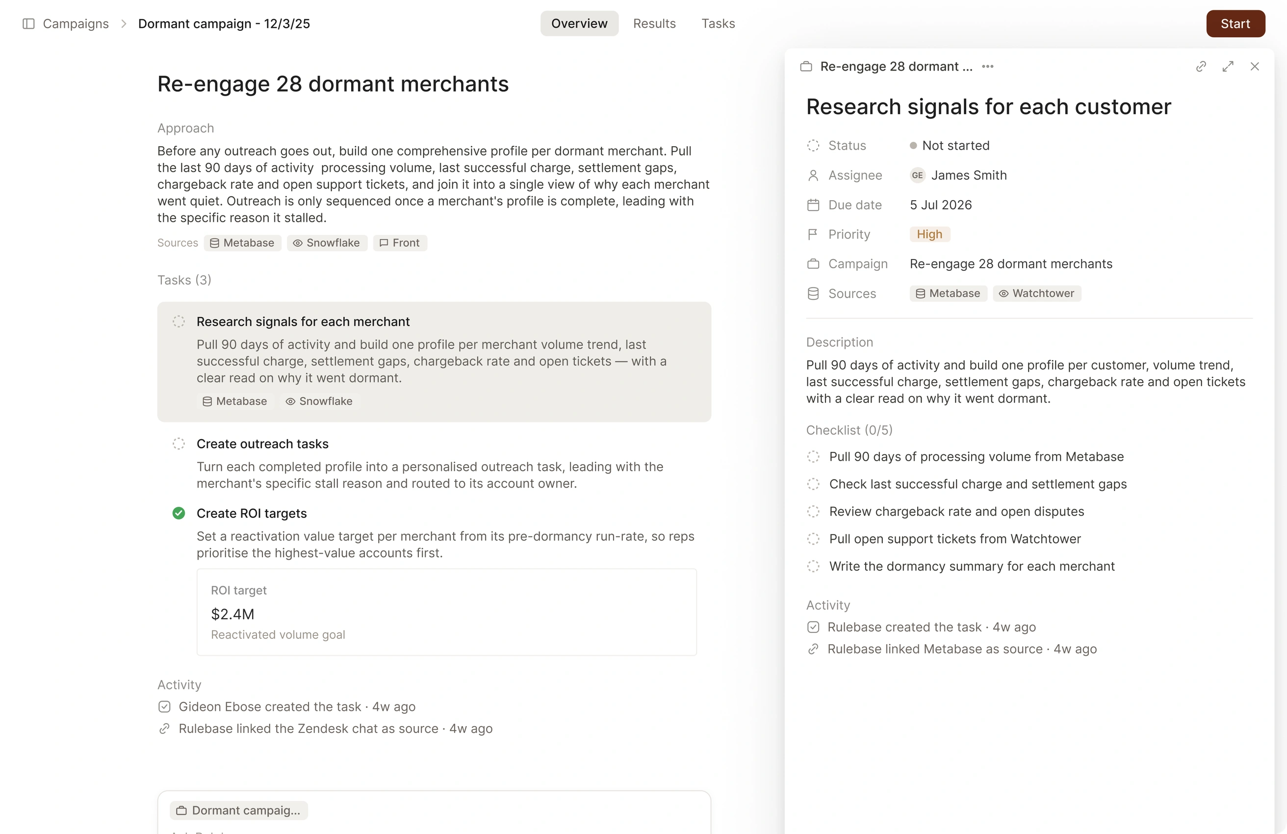 Rulebase dashboard